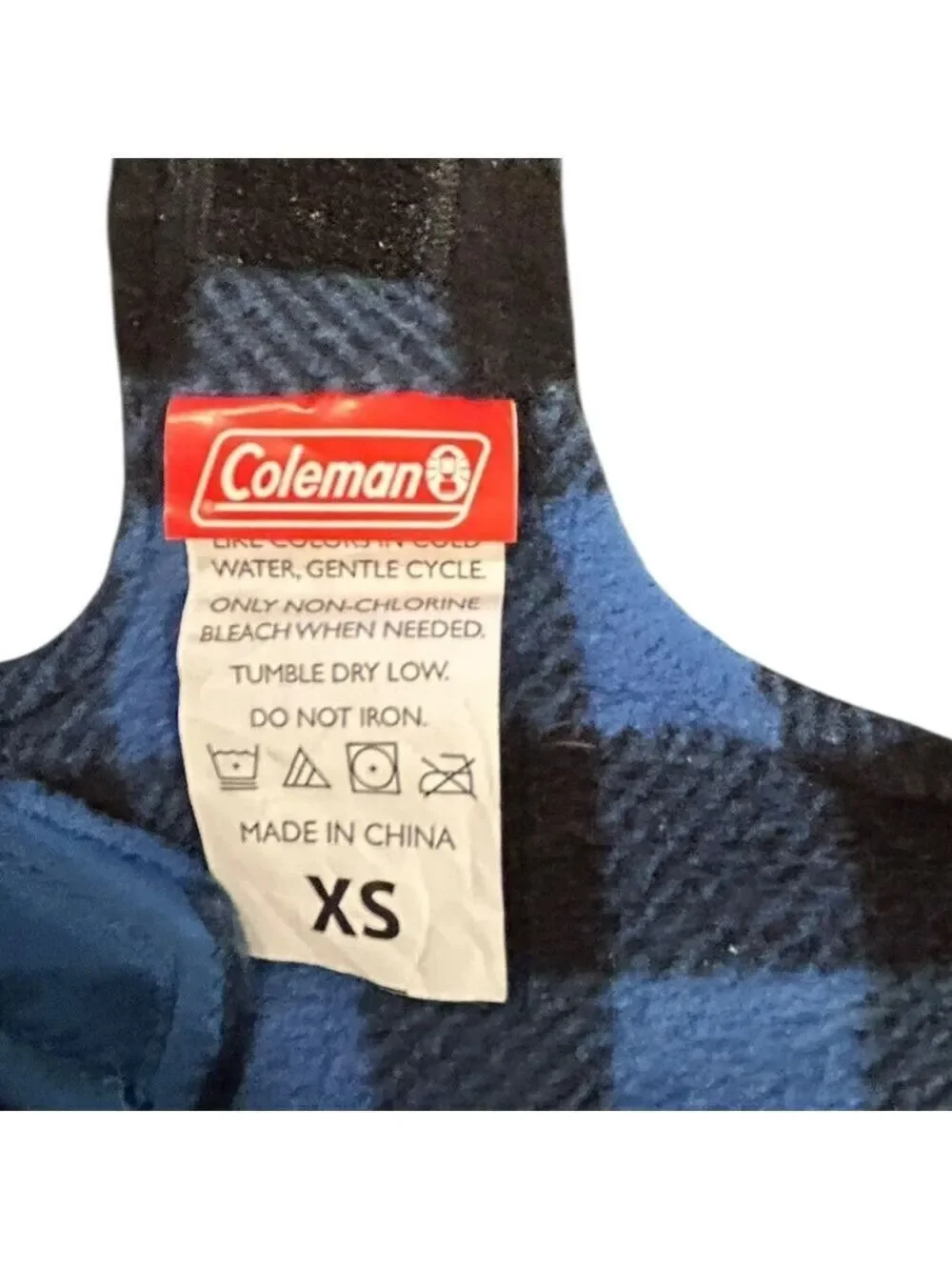 2 COLEMAN Dog Puffer Vests Velcro Flannel Lined Size XS VGC